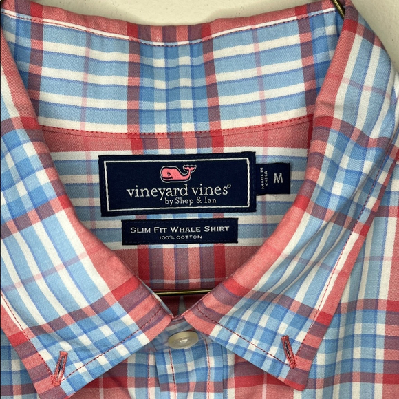 Vineyard Vines Men's Plaid Shirt - Red and Blue - Picture 2 of 4